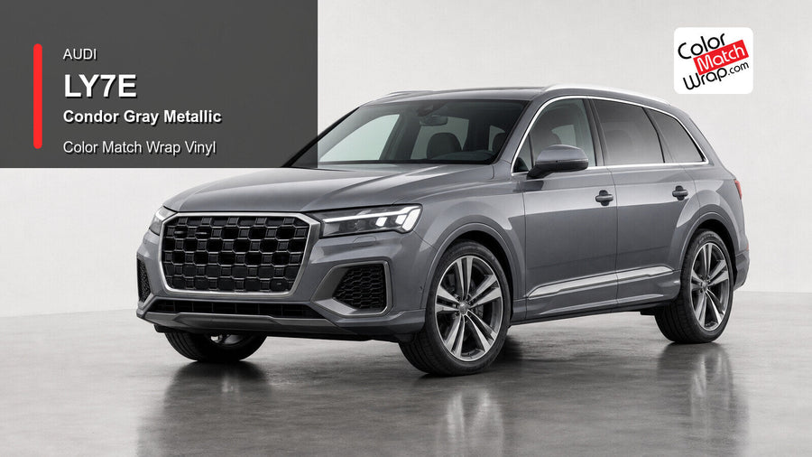 Audi LY7E Condor Gray Metallic Color Match Wrap Vinyl generated vehicle graphic