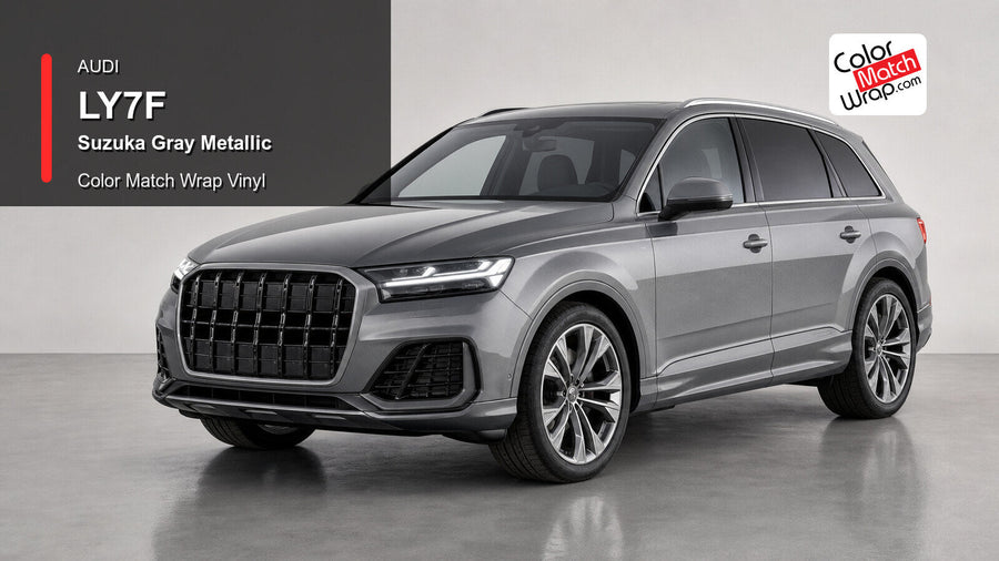 Audi LY7F Suzuka Gray Metallic Color Match Wrap Vinyl generated vehicle graphic