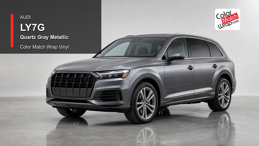 Audi LY7G Quartz Gray Metallic Color Match Wrap Vinyl generated vehicle graphic