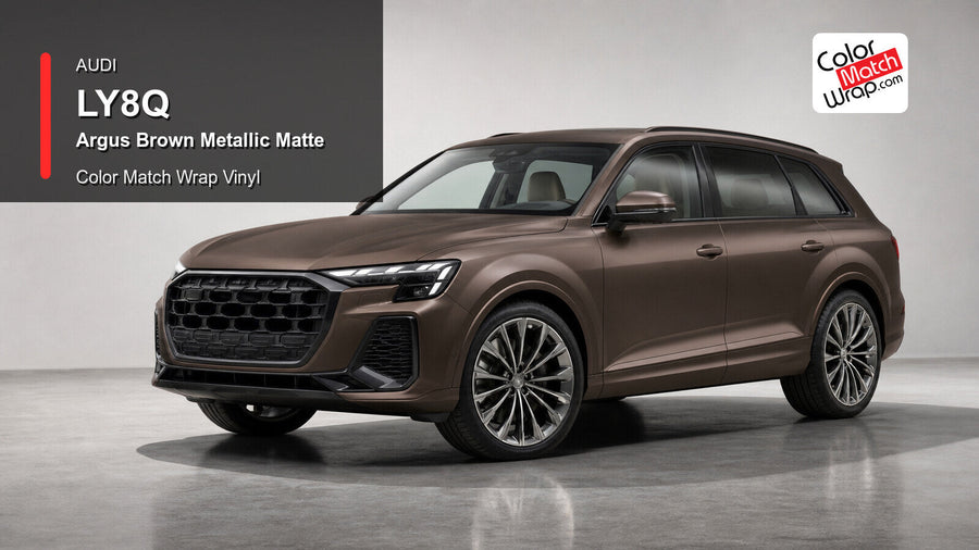 Audi LY8Q Argus Brown Metallic Matte Color Match Wrap Vinyl generated vehicle graphic