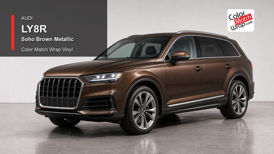 Audi LY8R Soho Brown Metallic Color Match Wrap Vinyl generated vehicle graphic