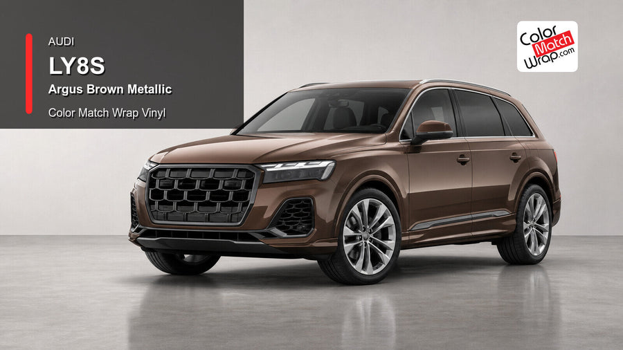 Audi LY8S Argus Brown Metallic Color Match Wrap Vinyl generated vehicle graphic