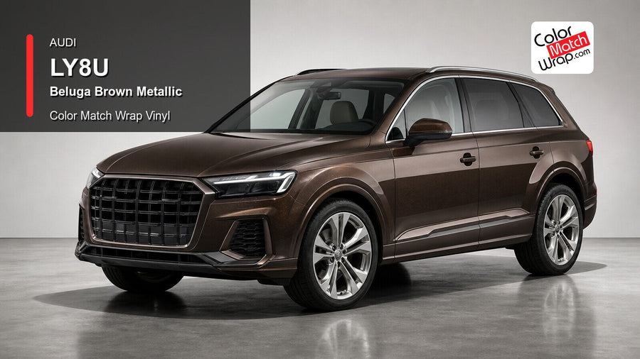 Audi LY8U Beluga Brown Metallic Color Match Wrap Vinyl generated vehicle graphic