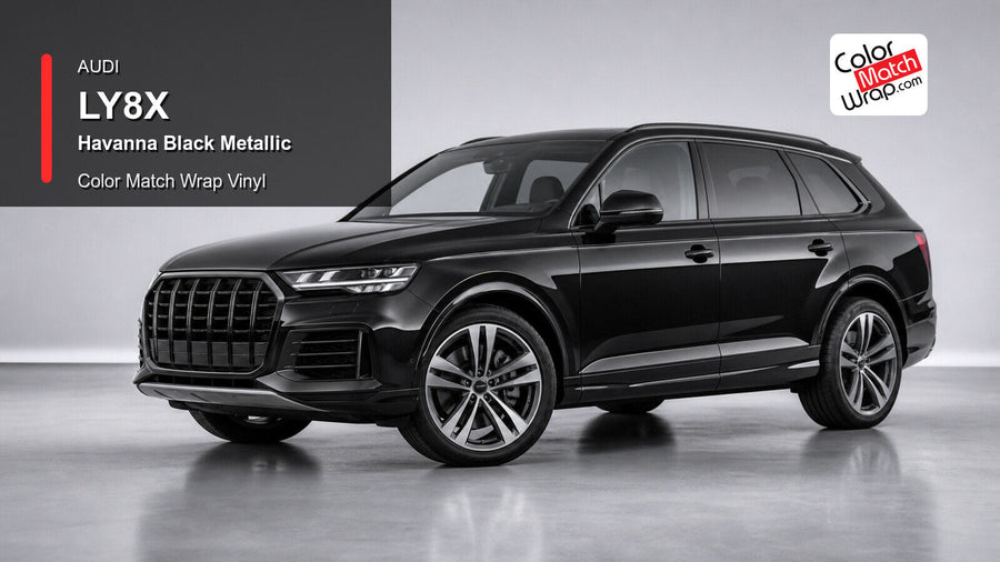 Audi LY8X Havanna Black Metallic Color Match Wrap Vinyl generated vehicle graphic