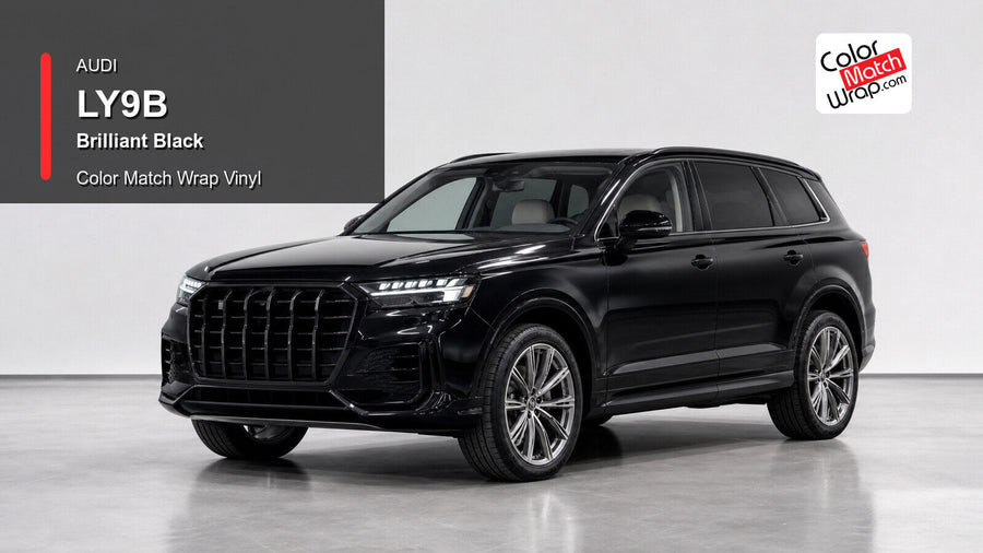 Audi LY9B Brilliant Black Color Match Wrap Vinyl generated vehicle graphic