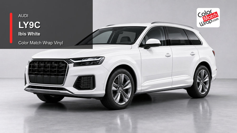 Audi LY9C Ibis White Color Match Wrap Vinyl generated vehicle graphic