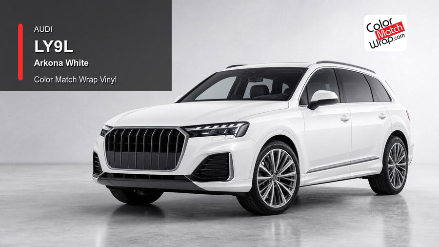 Audi LY9L Arkona White Color Match Wrap Vinyl generated vehicle graphic