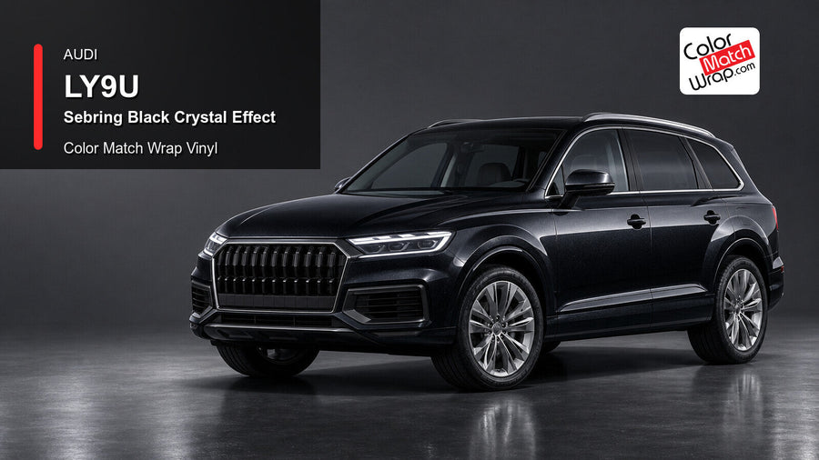 Audi LY9U Sebring Black Crystal Effect Color Match Wrap Vinyl generated vehicle graphic