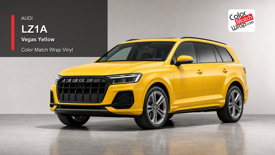 Audi LZ1A Vegas Yellow Color Match Wrap Vinyl generated vehicle graphic