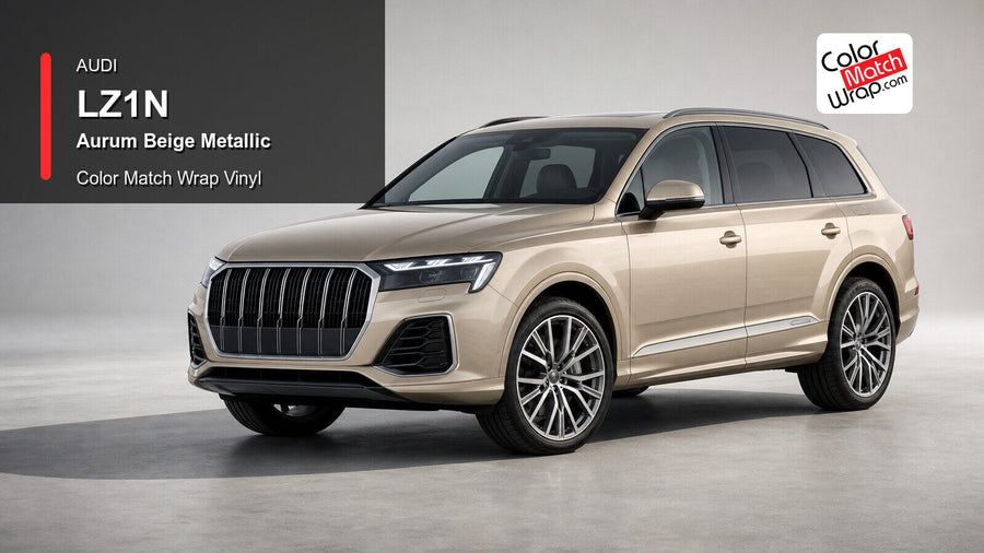 Audi LZ1N Aurum Beige Metallic Color Match Wrap Vinyl generated vehicle graphic