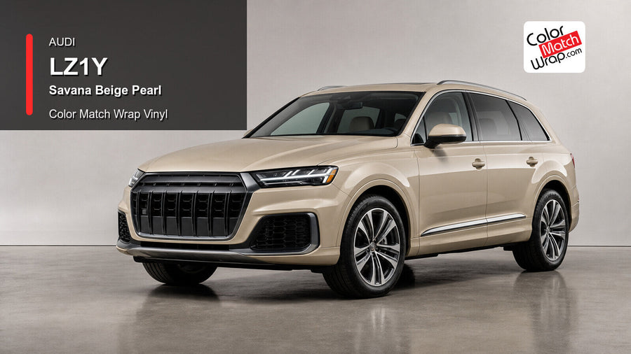 Audi LZ1Y Savana Beige Pearl Color Match Wrap Vinyl generated vehicle graphic