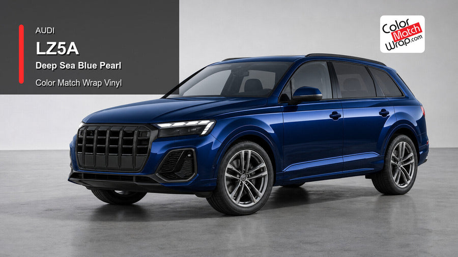 Audi LZ5A Deep Sea Blue Pearl Color Match Wrap Vinyl generated vehicle graphic