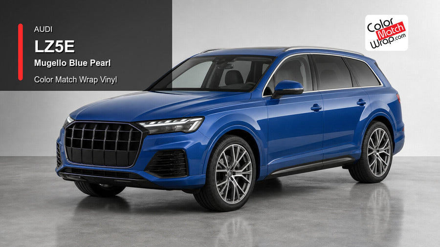 Audi LZ5E Mugello Blue Pearl Color Match Wrap Vinyl generated vehicle graphic