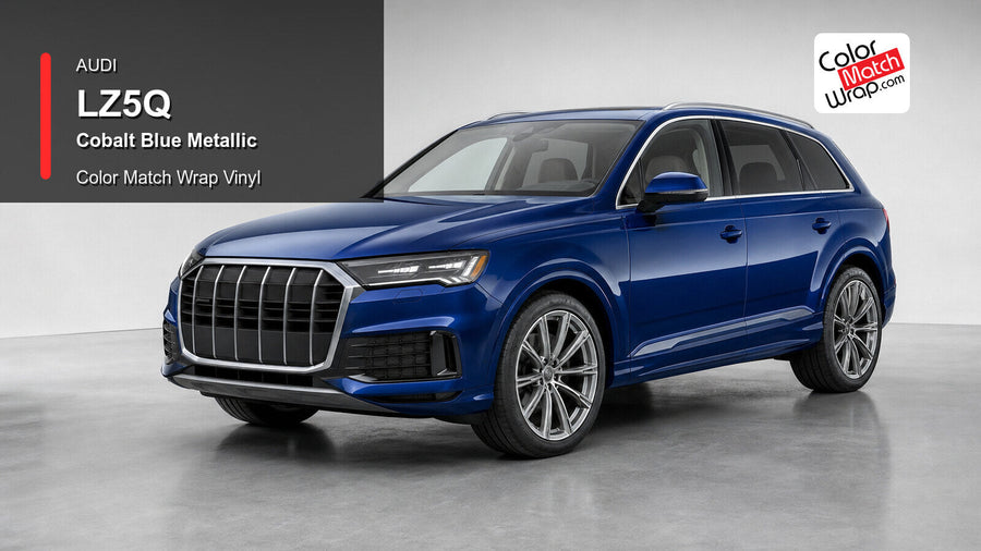 Audi LZ5Q Cobalt Blue Metallic Color Match Wrap Vinyl generated vehicle graphic