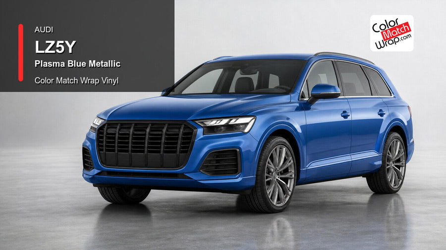 Audi LZ5Y Plasma Blue Metallic Color Match Wrap Vinyl generated vehicle graphic
