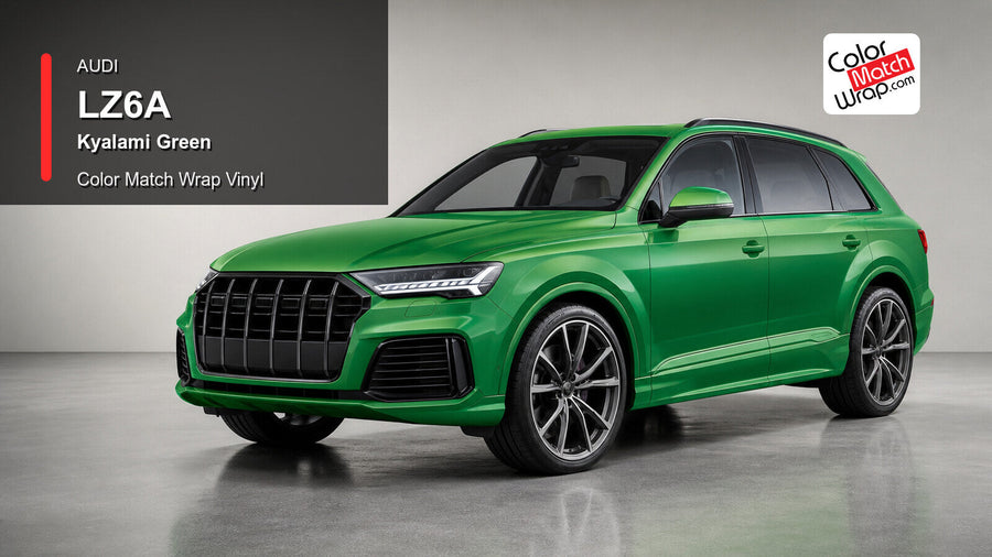 Audi LZ6A Kyalami Green Color Match Wrap Vinyl generated vehicle graphic