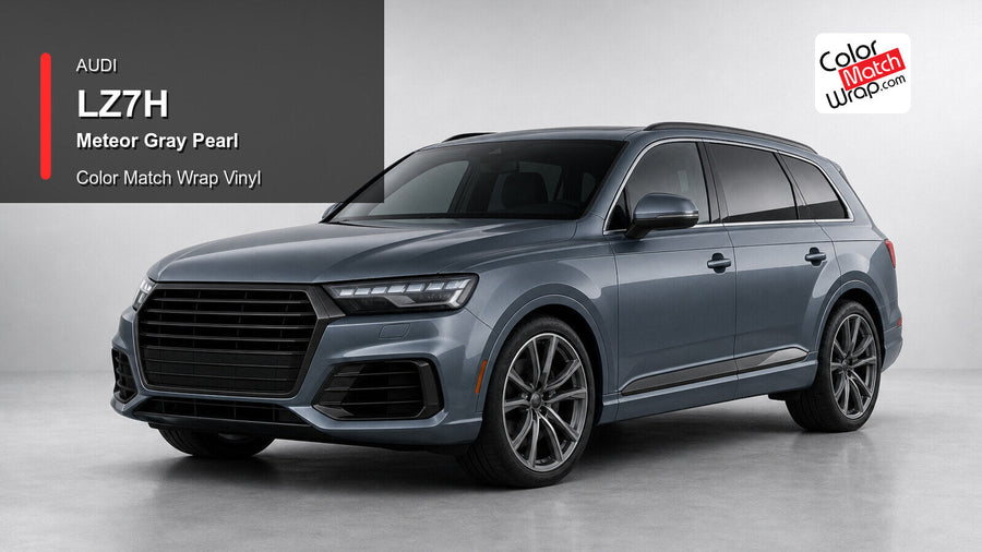 Audi LZ7H Meteor Gray Pearl Color Match Wrap Vinyl generated vehicle graphic