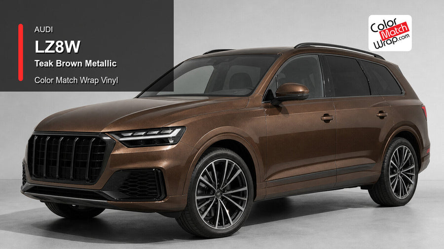 Audi LZ8W Teak Brown Metallic Color Match Wrap Vinyl generated vehicle graphic