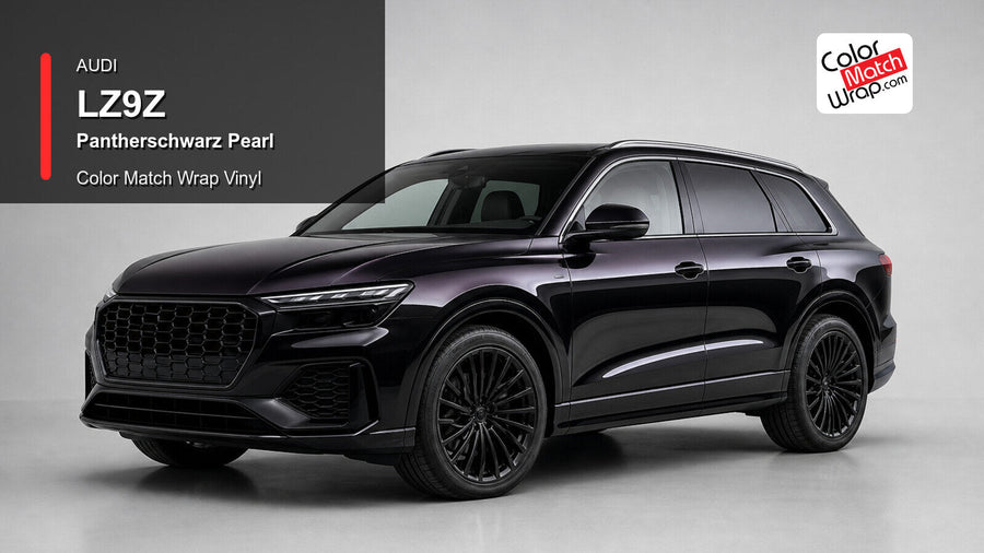 Audi LZ9Z Pantherschwarz Pearl Color Match Wrap Vinyl generated vehicle graphic