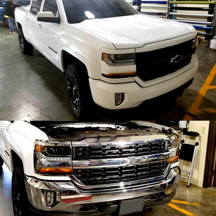 GM WA8624 Summit White bumper and grille Color Match Wrap project