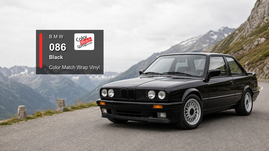 BMW 086 Black Color Match Wrap vinyl