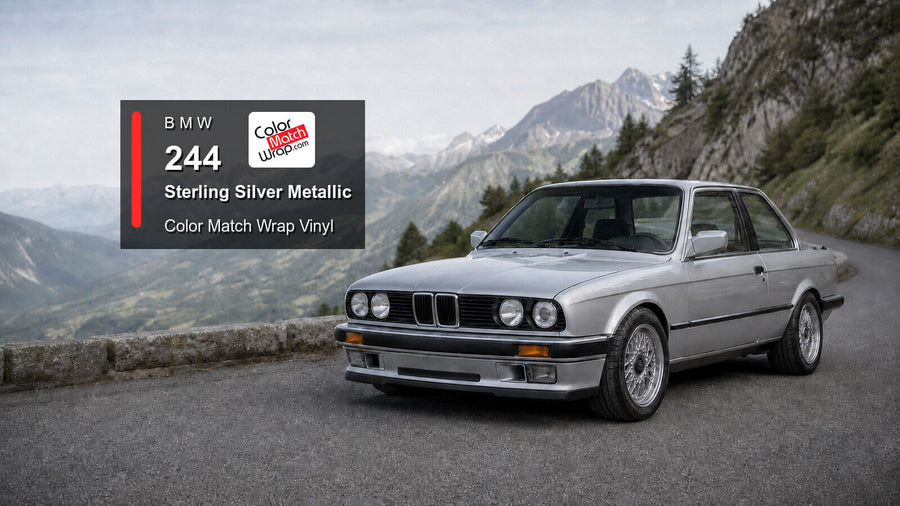BMW 244 Sterling Silver Metallic Color Match Wrap vinyl