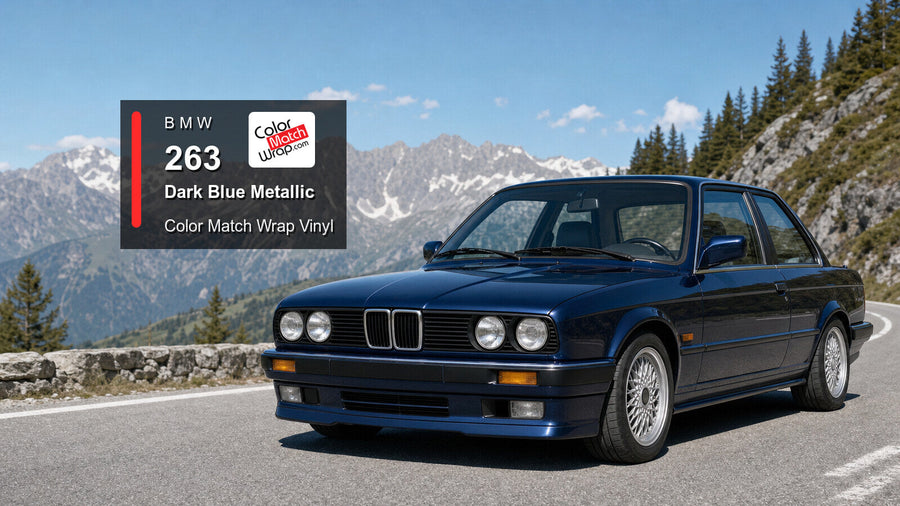 BMW 263 Dark Blue Metallic Color Match Wrap vinyl