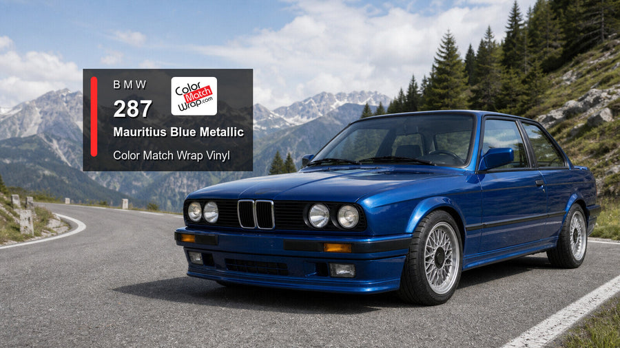 BMW 287 Mauritius Blue Metallic Color Match Wrap vinyl