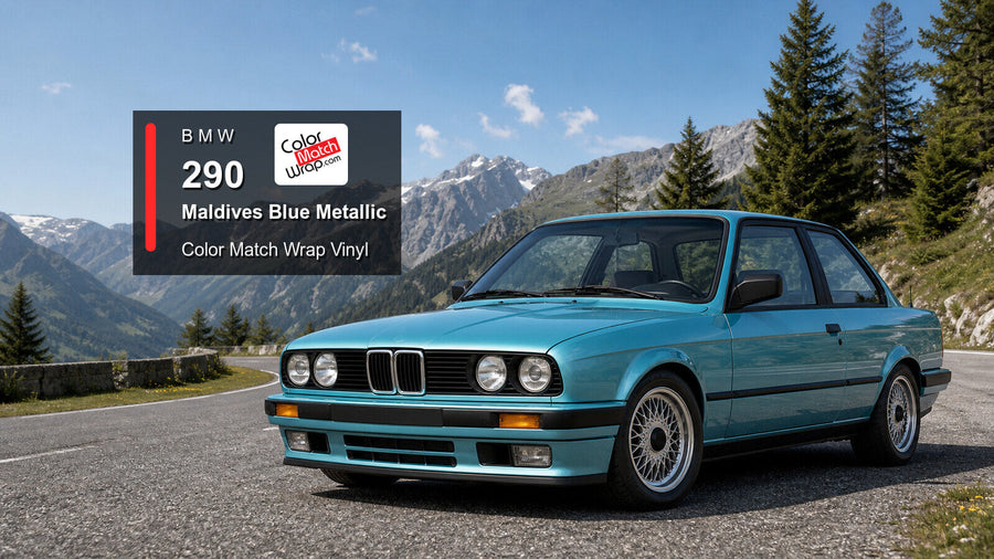 BMW 290 Maldives Blue Metallic Color Match Wrap vinyl