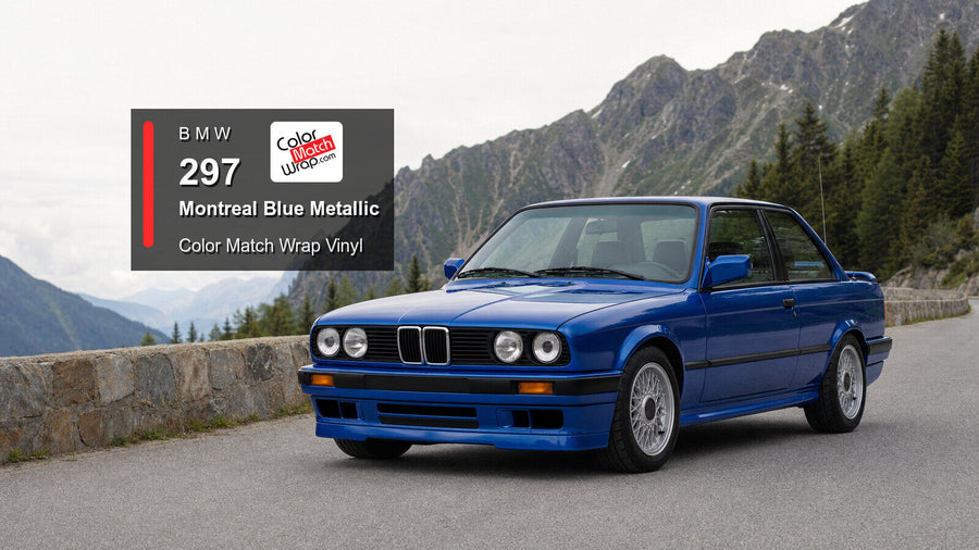 BMW 297 Montreal Blue Metallic Color Match Wrap vinyl