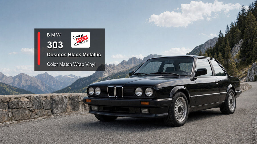 BMW 303 Cosmos Black Metallic Color Match Wrap vinyl