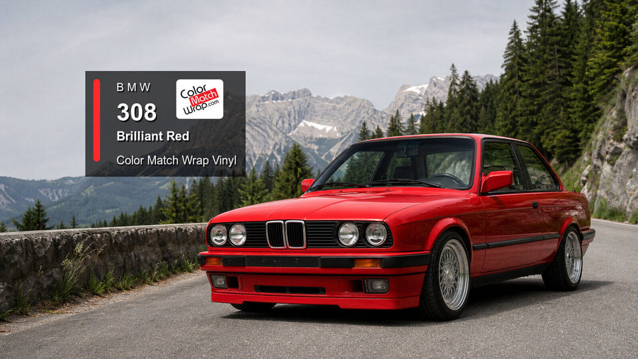 BMW 308 Brilliant Red Color Match Wrap vinyl