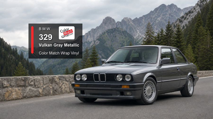 BMW 329 Vulkan Gray Metallic Color Match Wrap vinyl
