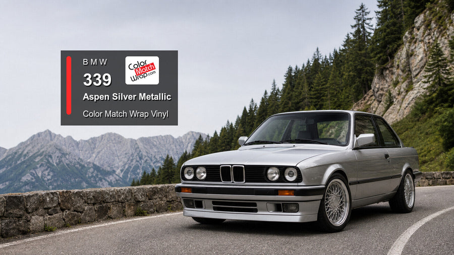 BMW 339 Aspen Silver Metallic Color Match Wrap vinyl
