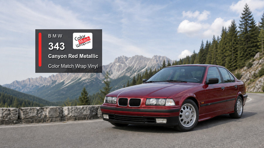 BMW 343 Canyon Red Metallic Color Match Wrap vinyl