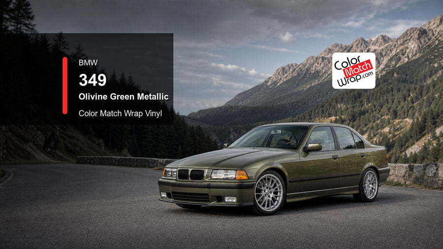 BMW 349 Olivine Green Metallic Color Match Wrap vinyl