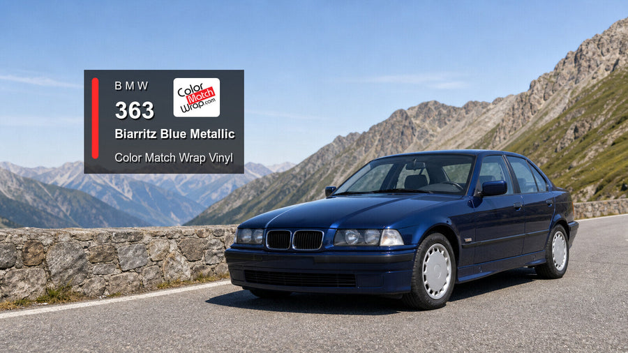 BMW 363 Biarritz Blue Metallic Color Match Wrap vinyl