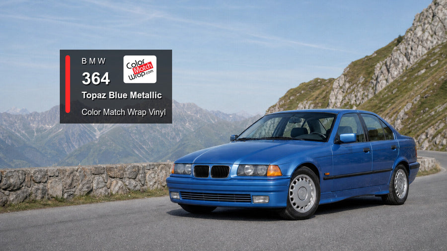 BMW 364 Topaz Blue Metallic Color Match Wrap vinyl