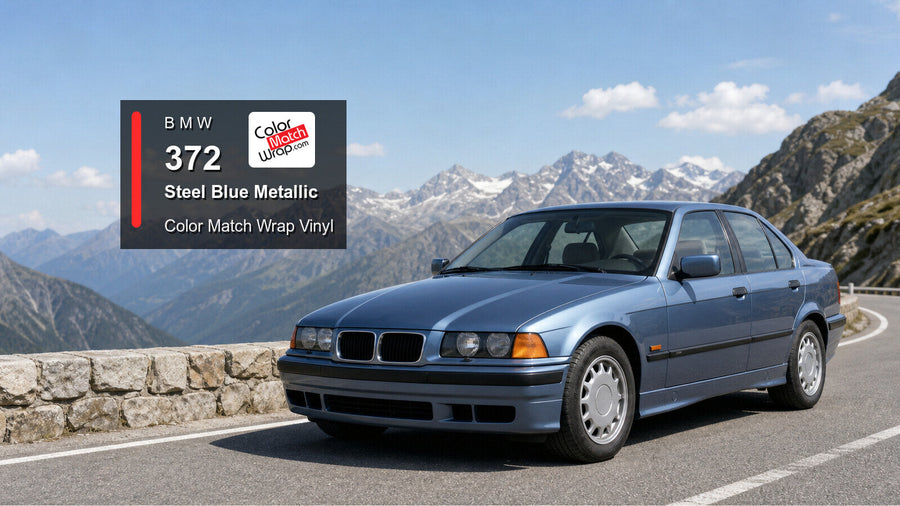 BMW 372 Steel Blue Metallic Color Match Wrap vinyl