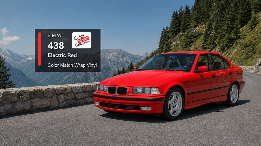 BMW 438 Electric Red Color Match Wrap vinyl