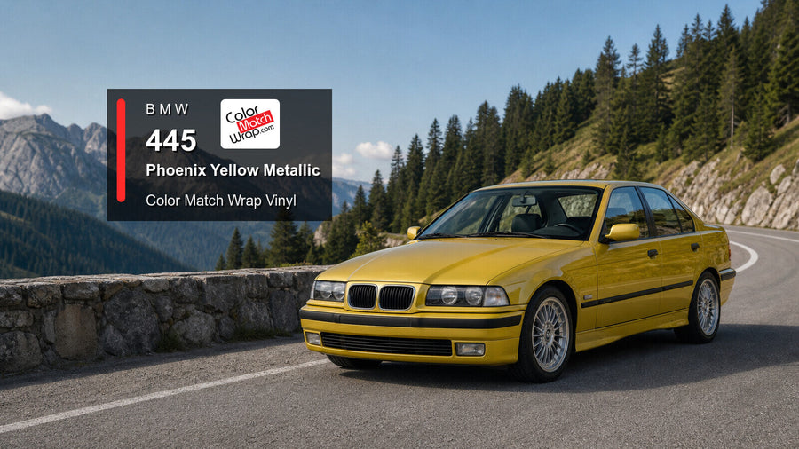 BMW 445 Phoenix Yellow Metallic Color Match Wrap vinyl