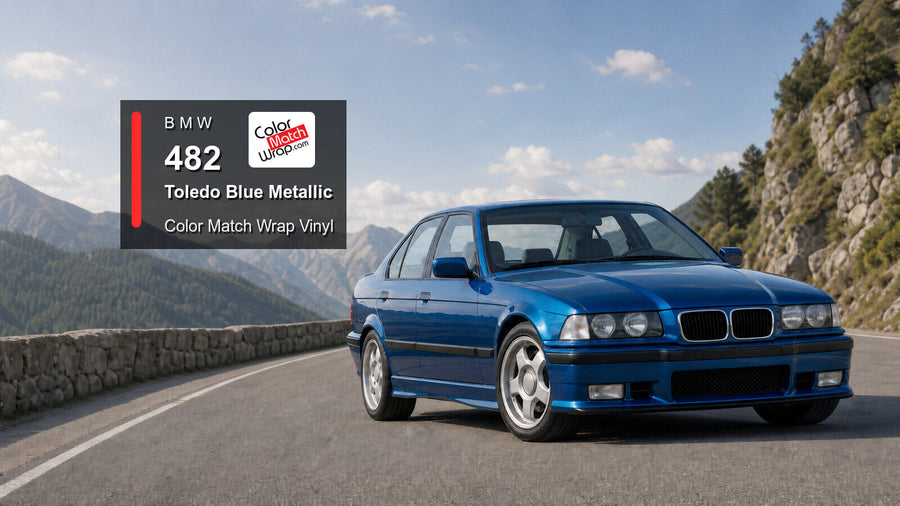 BMW 482 Toledo Blue Metallic Color Match Wrap vinyl