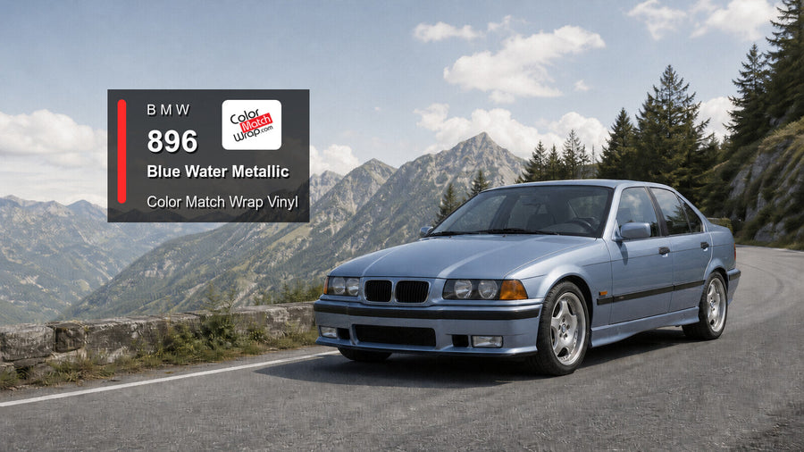 BMW 896 Blue Water Metallic Color Match Wrap vinyl