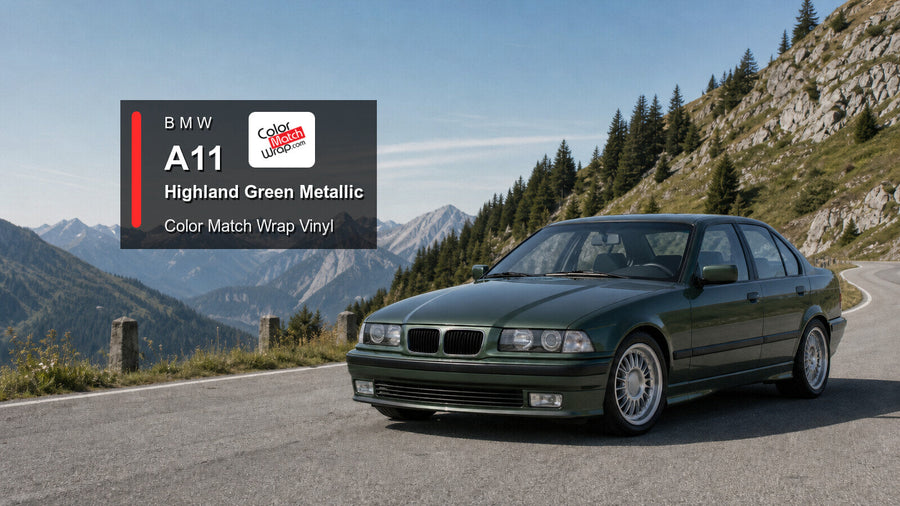 BMW A11 Highland Green Metallic Color Match Wrap vinyl