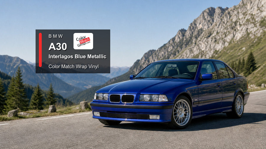 BMW A30 Interlagos Blue Metallic Color Match Wrap vinyl