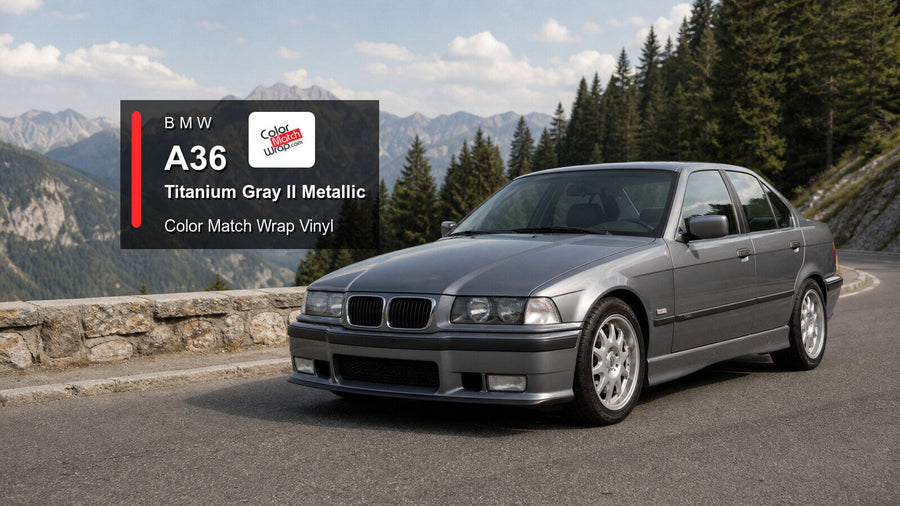 BMW A36 Titanium Gray II Metallic Color Match Wrap vinyl