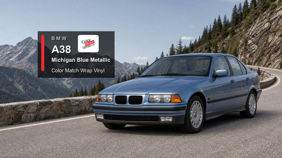 BMW A38 Michigan Blue Metallic Color Match Wrap vinyl