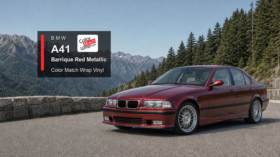 BMW A41 Barrique Red Metallic Color Match Wrap vinyl