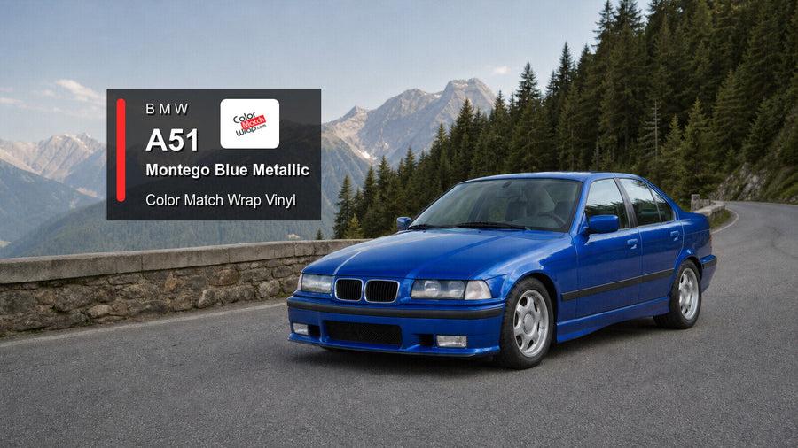 BMW A51 Montego Blue Metallic Color Match Wrap vinyl