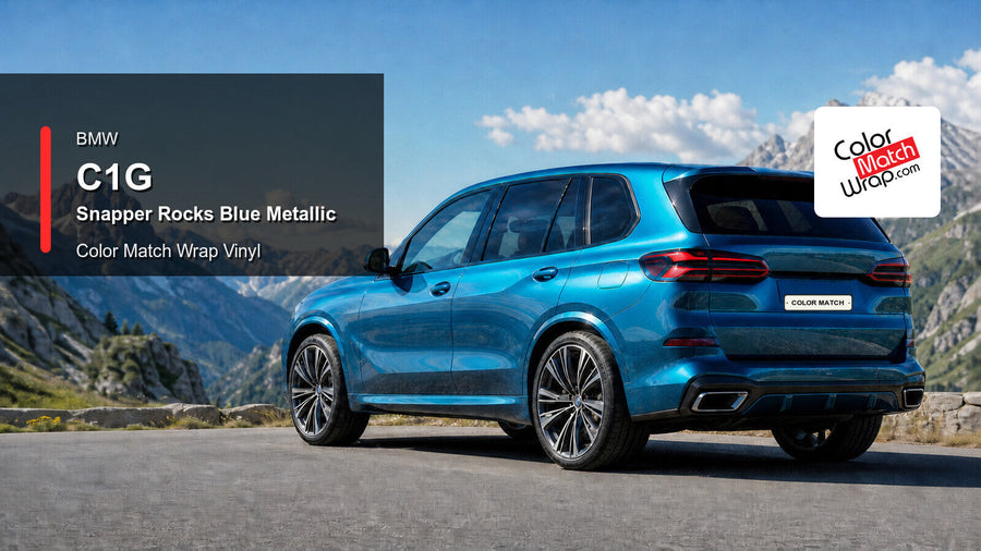BMW C1G Snapper Rocks Blue Metallic Color Match Wrap vinyl
